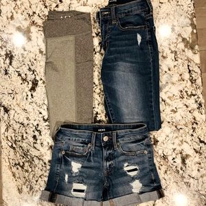 Aeropostale leggings, jeans and shorts ~ size 000